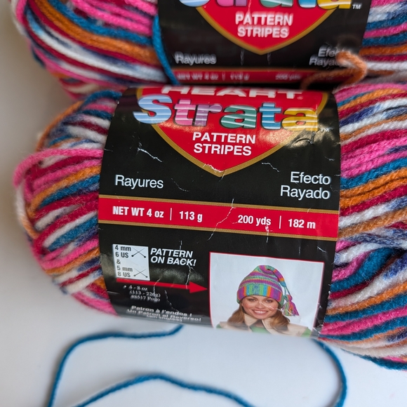 Red Heart Strata Multicolor Striping Yarn Craft Supplies Knit Crochet Confetti - Picture 3 of 10